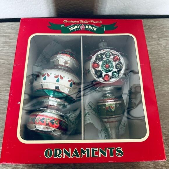 Christopher Radko Shiny Brite Vintage Large Size Christmas Ornaments Bundle Lot - Picture 3 of 5